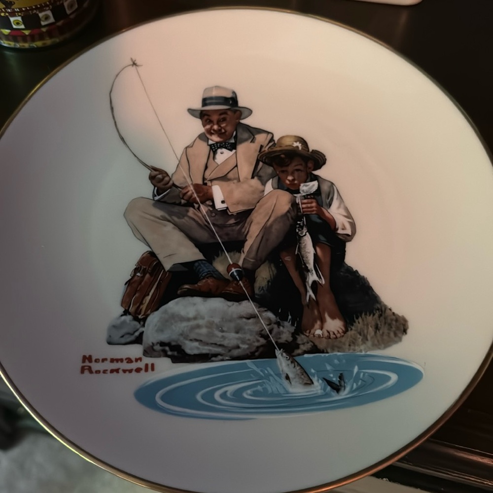 VTG Norman Rockwell Plate “Catching The Big One”